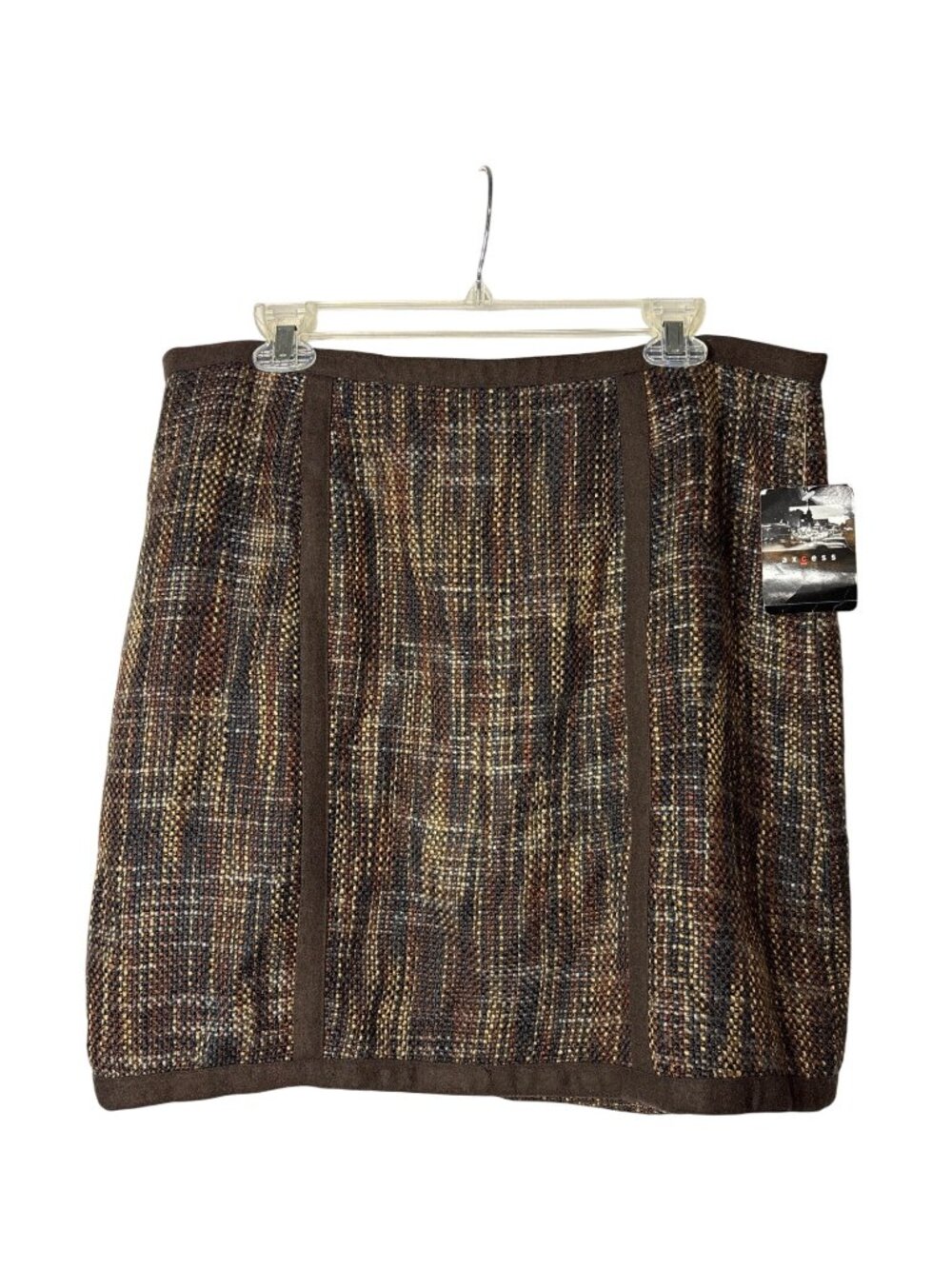 Axcess Straight Skirt 16 Knee Length Woven Lined Multicolor Neutral Vtg Y2K New